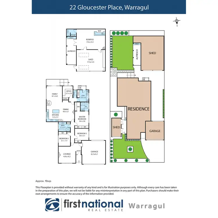 Floorplan of Homely house listing, 22 Gloucester Place, Warragul VIC 3820