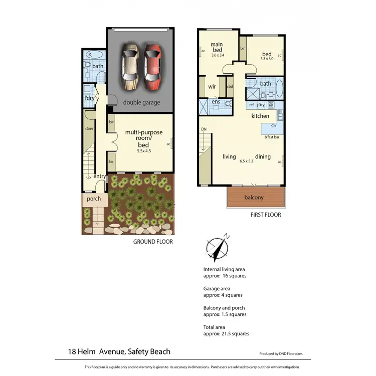 Floorplan of Homely townhouse listing, 18 Helm Avenue, Safety Beach VIC 3936