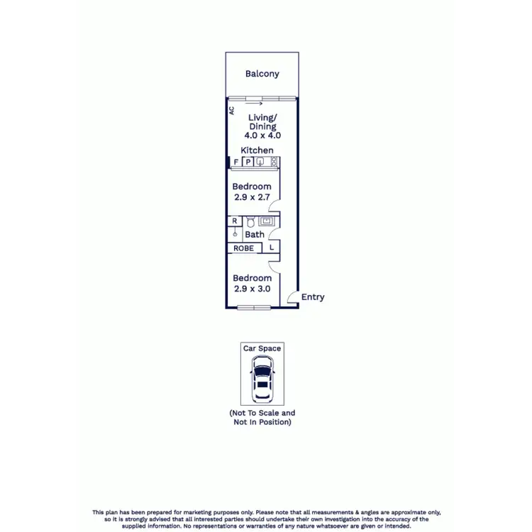 Floorplan of Homely apartment listing, 308/80 Ormond Street, Kensington VIC 3031