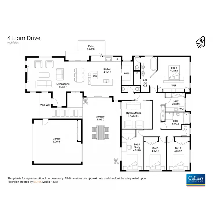 Floorplan of Homely house listing, 4 Liam Drive, Highfields QLD 4352