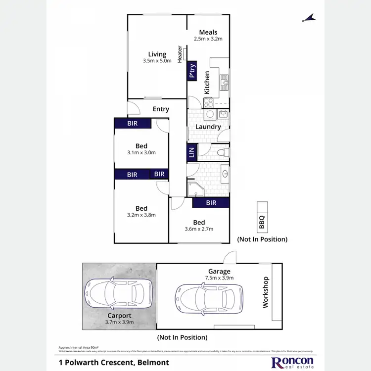 Floorplan of Homely house listing, 1 Polwarth Crescent, Belmont VIC 3216