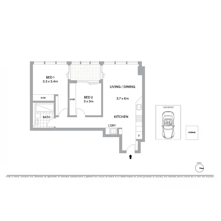 Floorplan of Homely apartment listing, 2207/161 Clarence Street, Sydney NSW 2000