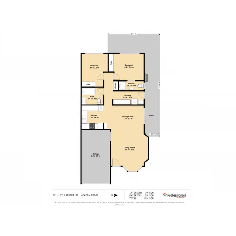 Floorplan of Homely townhouse listing, 32/92 Larbert Street, Acacia Ridge QLD 4110