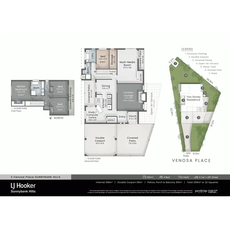 Floorplan of Homely house listing, 3 Venosa Place, Sunnybank Hills QLD 4109