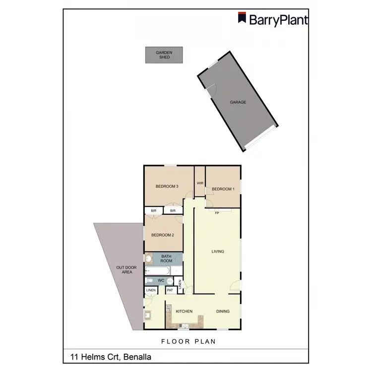 Floorplan of Homely house listing, 11 Helms Crt, Benalla VIC 3672