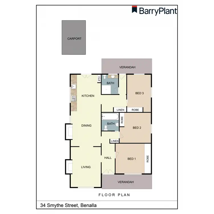 Floorplan of Homely house listing, 34 Smythe, Benalla VIC 3672