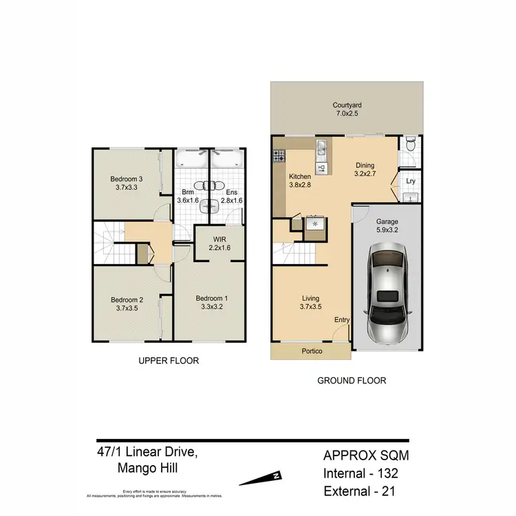 Floorplan of Homely townhouse listing, 47/1 Linear Drive, Mango Hill QLD 4509