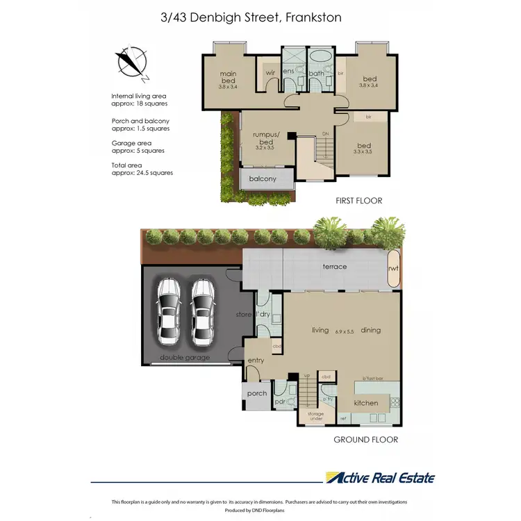 Floorplan of Homely townhouse listing, 3/43 Denbigh Street, Frankston VIC 3199