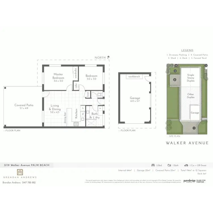 Floorplan of Homely semi-detached listing, 2/19 Walker Avenue, Palm Beach QLD 4221