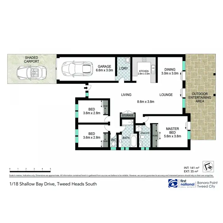 Floorplan of Homely semi-detached listing, 1/18 Shallow Bay Drive, Tweed Heads South NSW 2486
