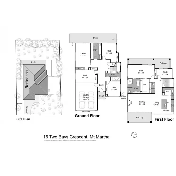 Floorplan of Homely house listing, 16 Two Bays Crescent, Mount Martha VIC 3934
