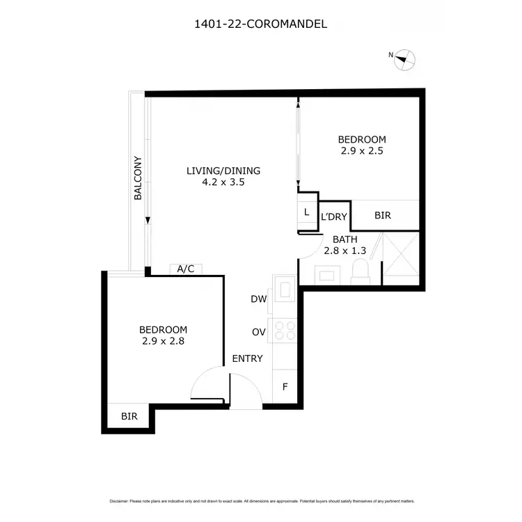 Floorplan of Homely apartment listing, 1401/22 Coromandel Place, Melbourne VIC 3000