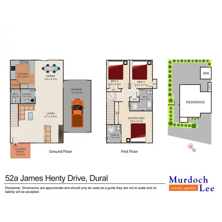 Floorplan of Homely semi-detached listing, 52A James Henty Drive, Dural NSW 2158