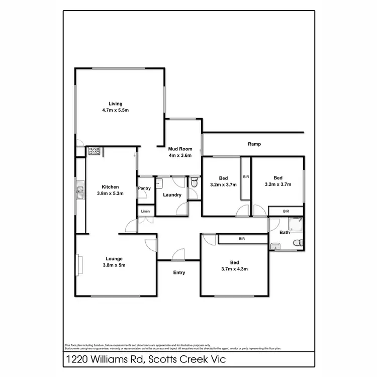 Floorplan of Homely house listing, 1220 Williams Road, Scotts Creek VIC 3267