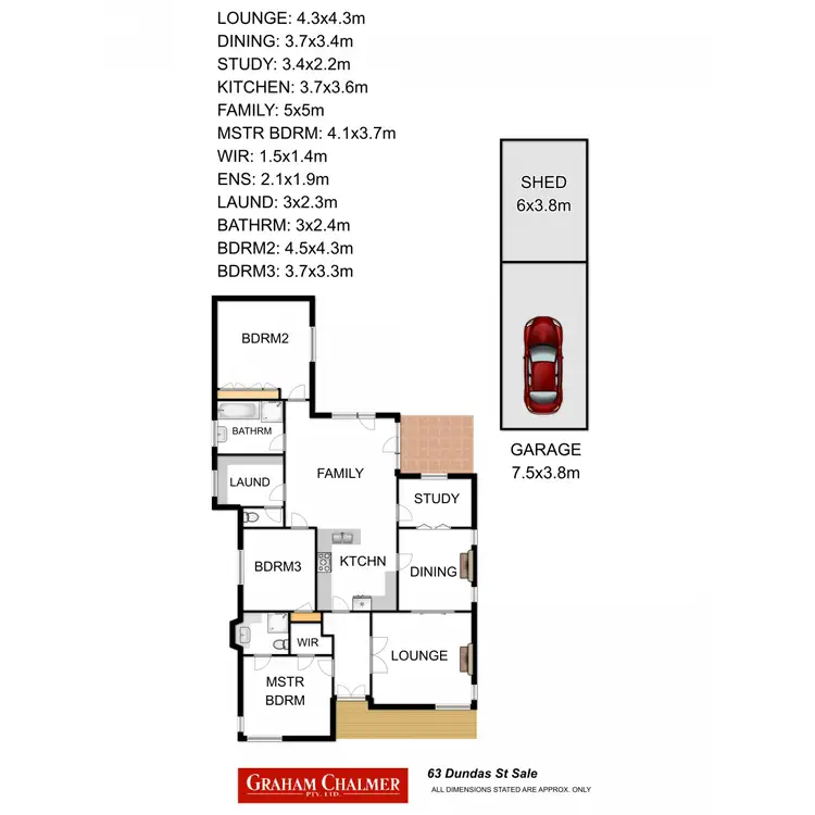 Floorplan of Homely house listing, 63 Dundas Street, Sale VIC 3850