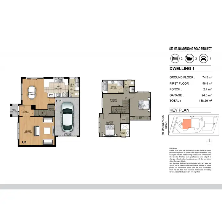 Floorplan of Homely townhouse listing, 1/550 Mt Dandenong Road, Kilsyth VIC 3137