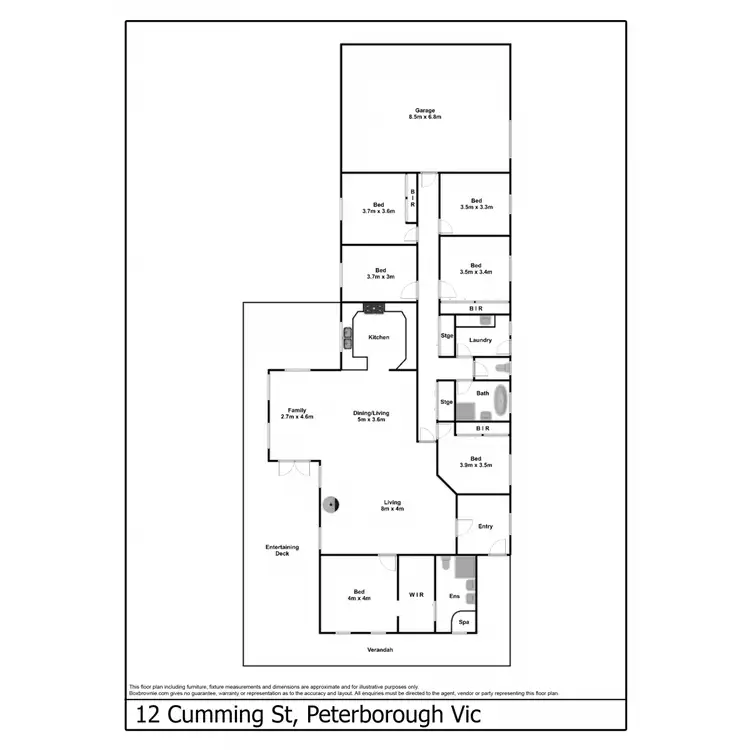Floorplan of Homely house listing, 12 Cumming Street, Peterborough VIC 3270