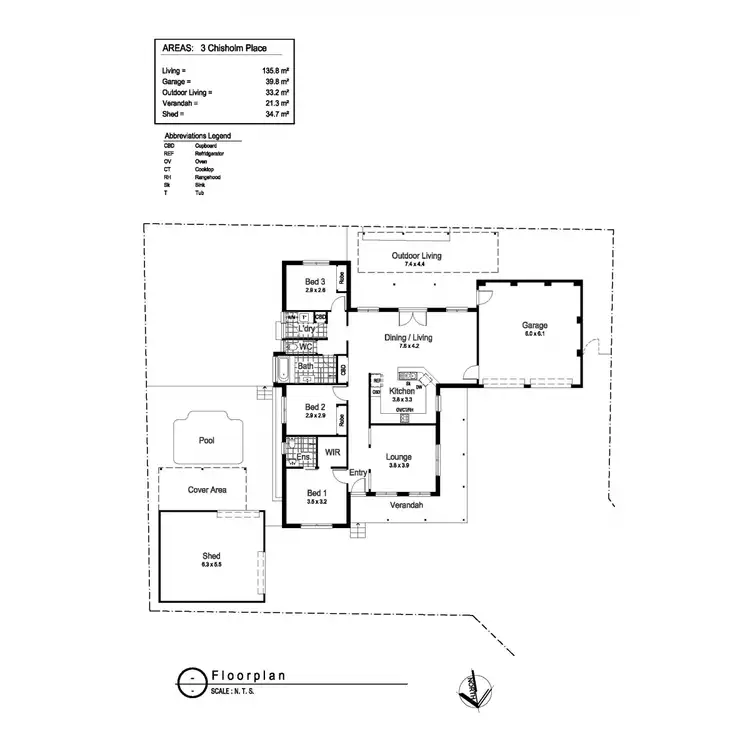 Floorplan of Homely house listing, 3 Chisholm Place, Lloyd NSW 2650