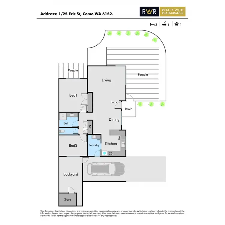 Floorplan of Homely villa listing, 1/25 Eric Street, Como WA 6152