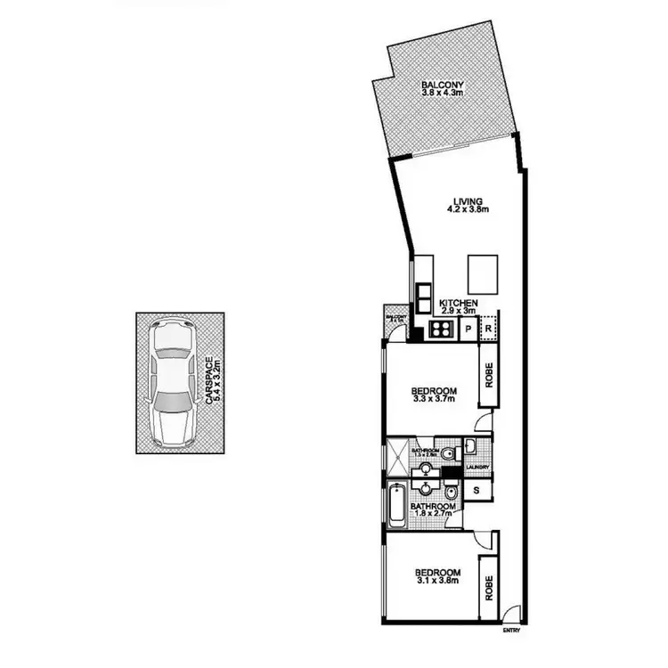Floorplan of Homely unit listing, 1102/107 Astor Tce, Spring Hill QLD 4000