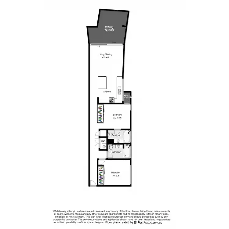 Floorplan of Homely unit listing, 601/107 Astor Tce, Spring Hill QLD 4000