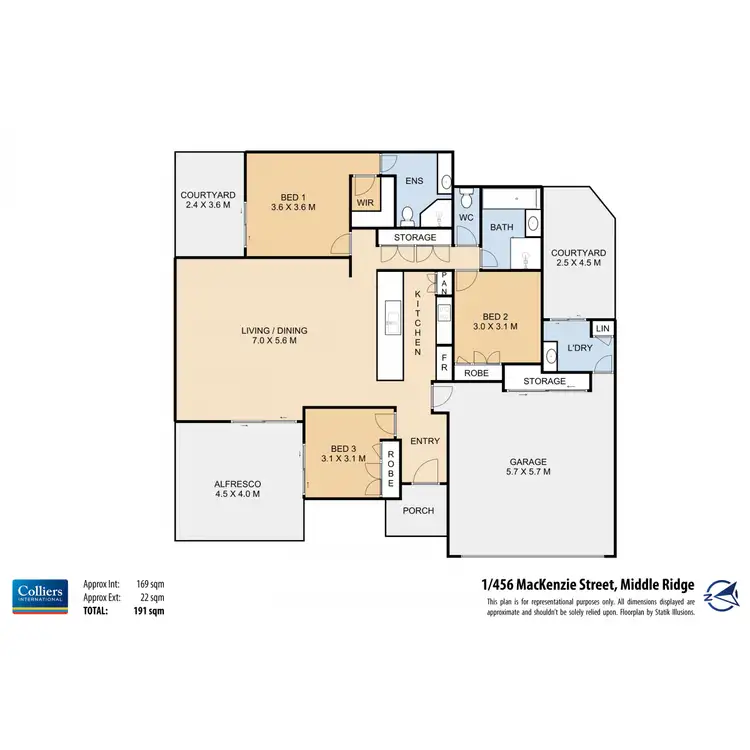 Floorplan of Homely unit listing, 1/456 Mackenzie Street, Middle Ridge QLD 4350
