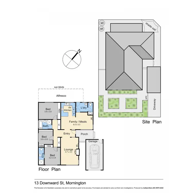 Floorplan of Homely house listing, 13 Downward Street, Mornington VIC 3931
