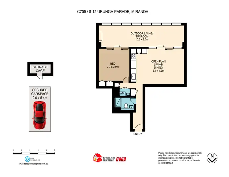 Floorplan of Homely apartment listing, 1br/8-12 Urunga Parade, Miranda NSW 2228
