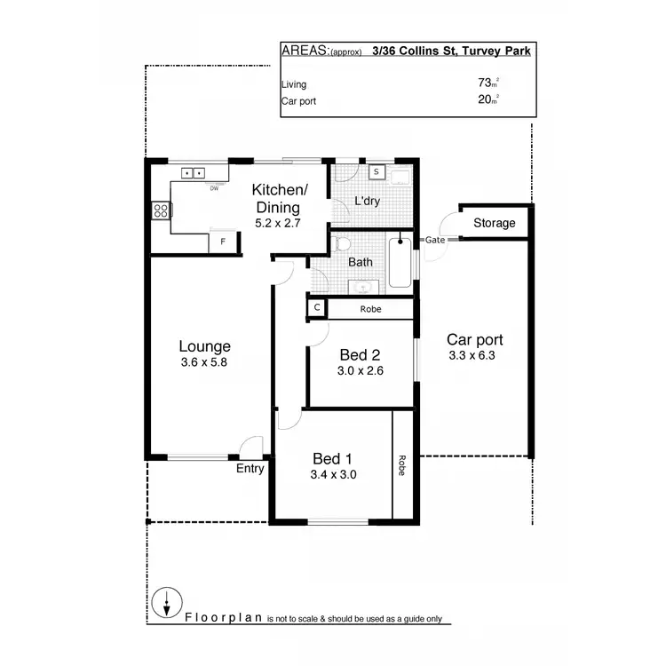 Floorplan of Homely unit listing, 3/36 Collins Street, Turvey Park NSW 2650