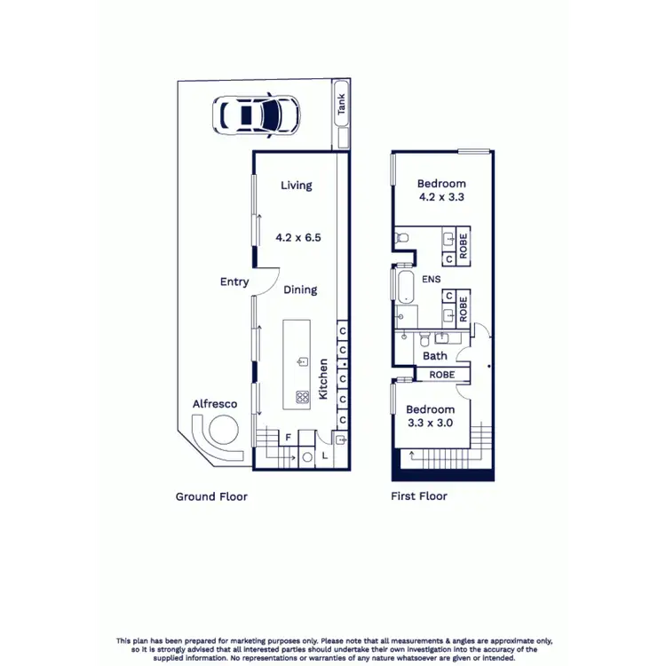Floorplan of Homely townhouse listing, 1/39 Barnett Street, Kensington VIC 3031