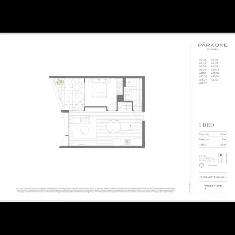 Floorplan of Homely apartment listing, A1308/80 Waterloo Road, Macquarie Park NSW 2113