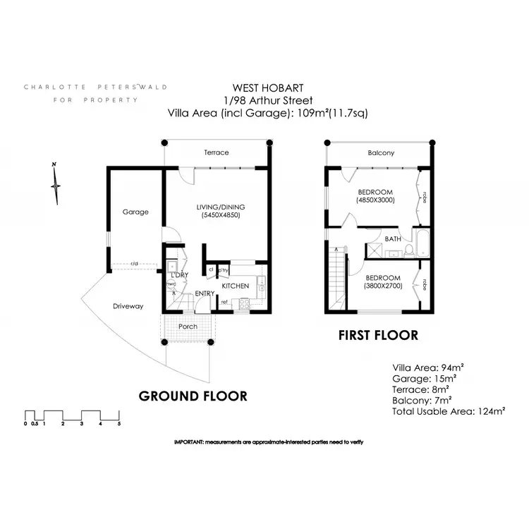 Floorplan of Homely semi-detached listing, 1/98 Arthur Street, West Hobart TAS 7000