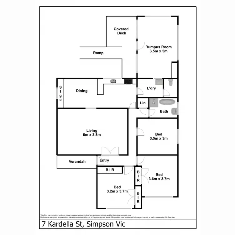 Floorplan of Homely house listing, 7 Kardella Street, Simpson VIC 3266