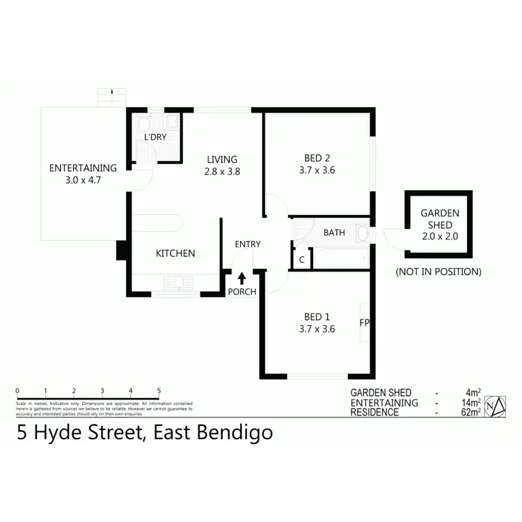 Floorplan of Homely house listing, 5 Hyde Street, East Bendigo VIC 3550