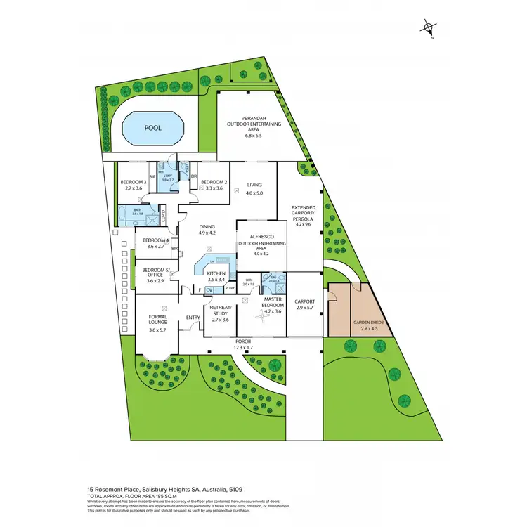 Floorplan of Homely house listing, 15 Rosemont Place, Salisbury Heights SA 5109