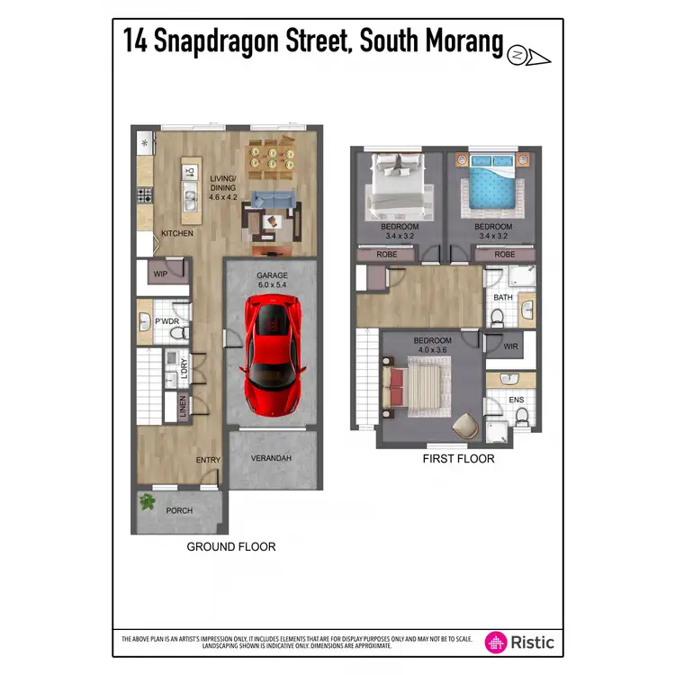 Floorplan of Homely townhouse listing, 14 Snapdragon Street, South Morang VIC 3752