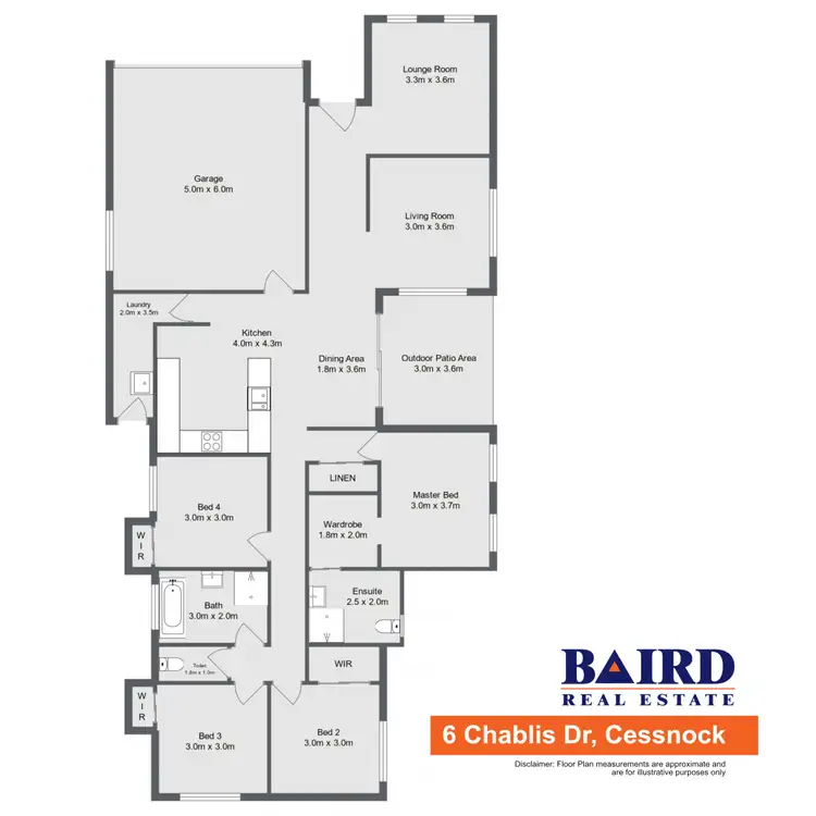 Floorplan of Homely house listing, 6 Chablis Drive, Cessnock NSW 2325