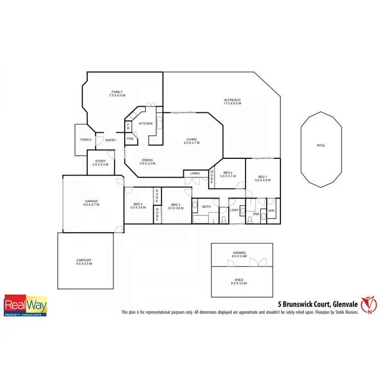 Floorplan of Homely house listing, 5 Brunswick Court, Glenvale QLD 4350