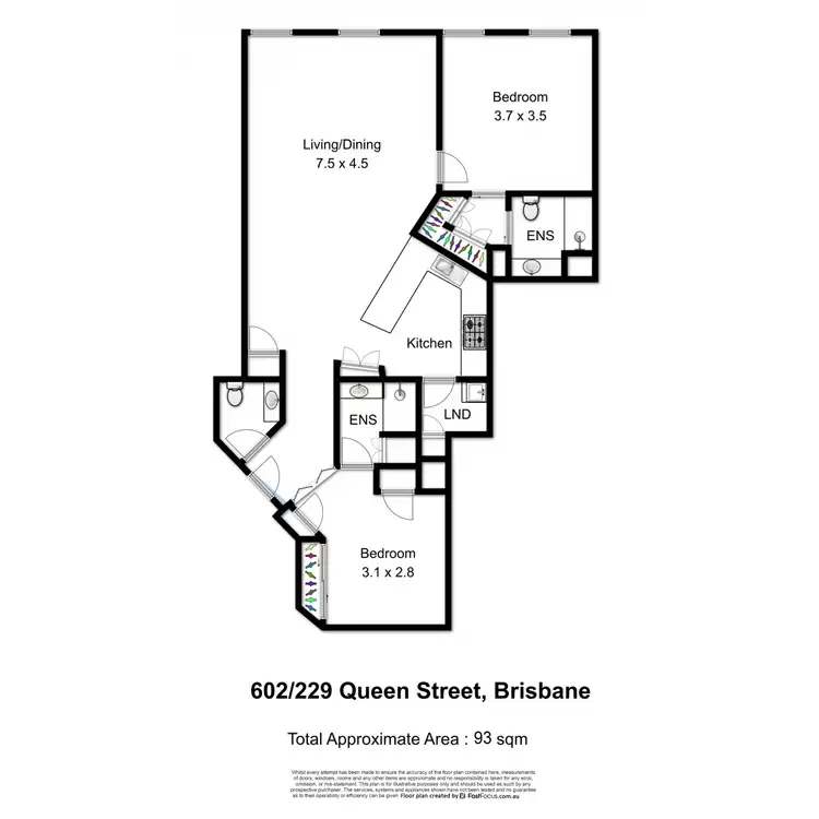 Floorplan of Homely apartment listing, 603/229 Queen Street, Brisbane City QLD 4000