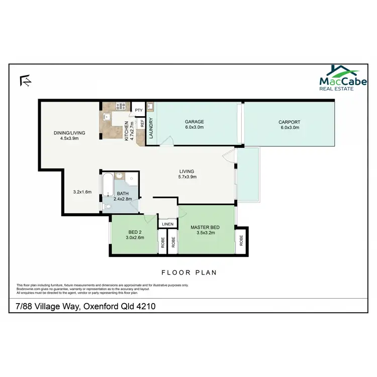 Floorplan of Homely apartment listing, 7/88 Village Way, Oxenford QLD 4210