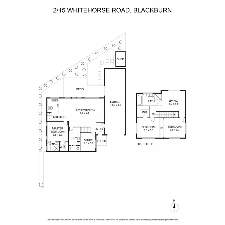 Floorplan of Homely townhouse listing, 2/15 Whitehorse Road, Blackburn VIC 3130