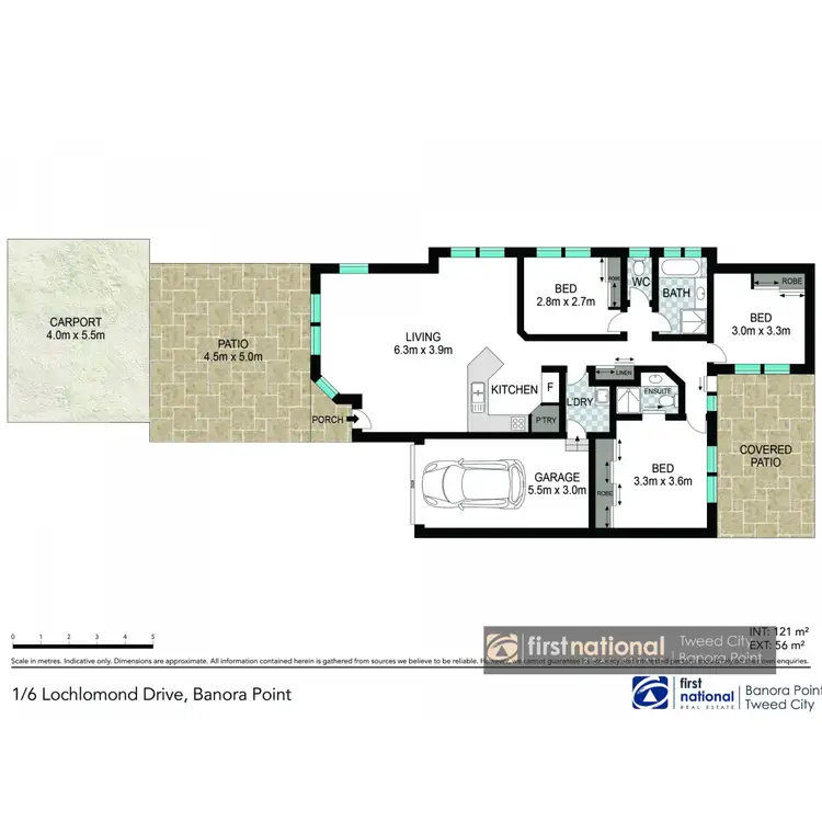 Floorplan of Homely semi-detached listing, 1/6 Lochlomond Drive, Banora Point NSW 2486