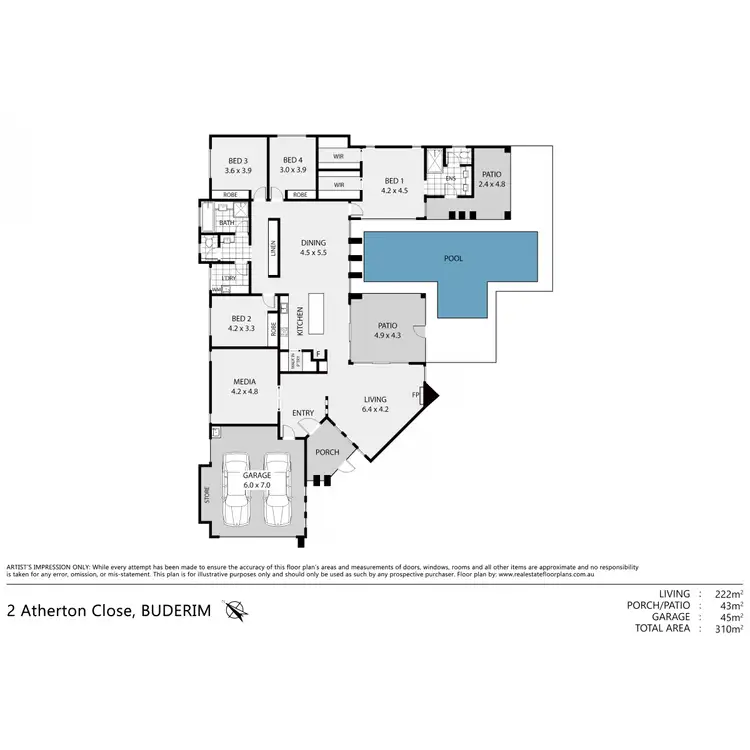 Floorplan of Homely house listing, 2 ATHERTON Close, Buderim QLD 4556