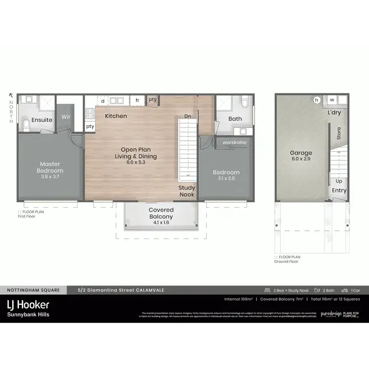 Floorplan of Homely townhouse listing, 5/2 Diamantina Street, Calamvale QLD 4116