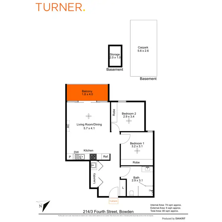 Floorplan of Homely apartment listing, 214/3 Fourth Street, Bowden SA 5007