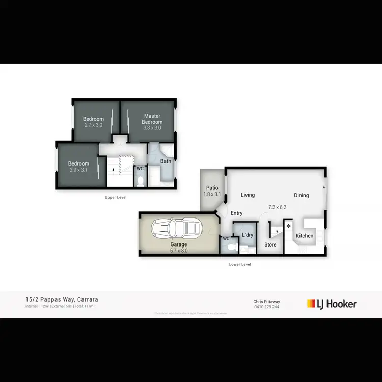 Floorplan of Homely townhouse listing, 15/2 Pappas Way, Carrara QLD 4211
