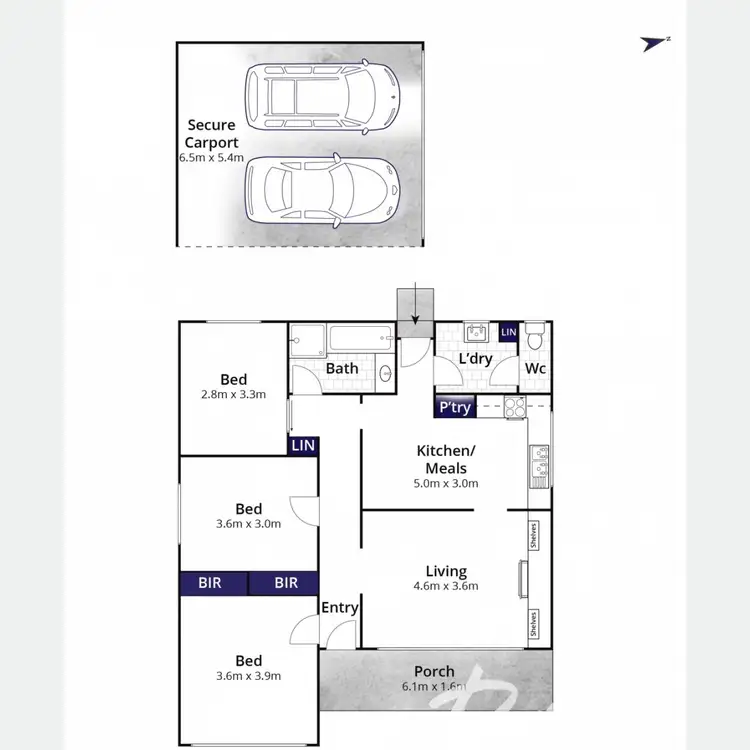 Floorplan of Homely unit listing, 1/4 Ivanhoe Court, Newcomb VIC 3219