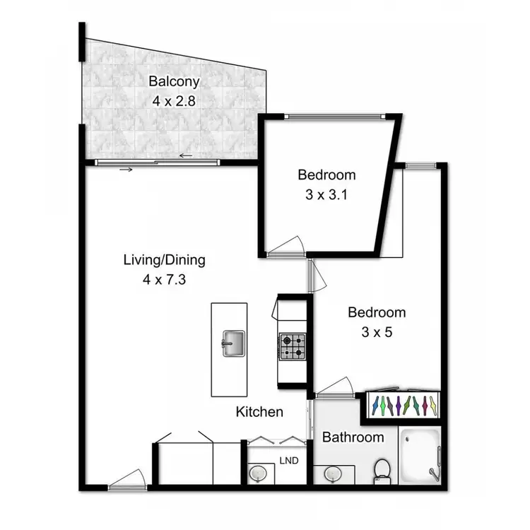Floorplan of Homely apartment listing, 72/454 Upper Edward Street, Spring Hill QLD 4000