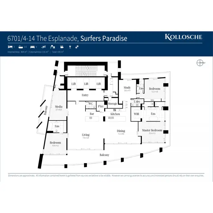 Floorplan of Homely apartment listing, 6701/4-14 The Esplanade, Surfers Paradise QLD 4217