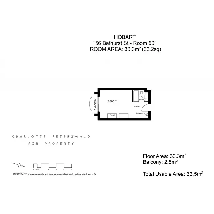 Floorplan of Homely unit listing, 501/156 Bathurst Street, Hobart TAS 7000